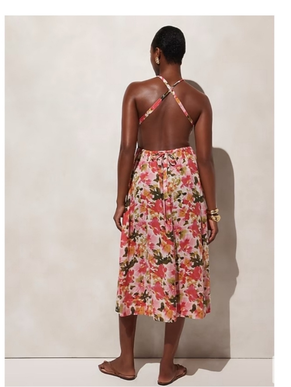 NWT J. Crew Floral Halter Neck Cross Back Dress in Cotton Voile - Picture 4 of 6